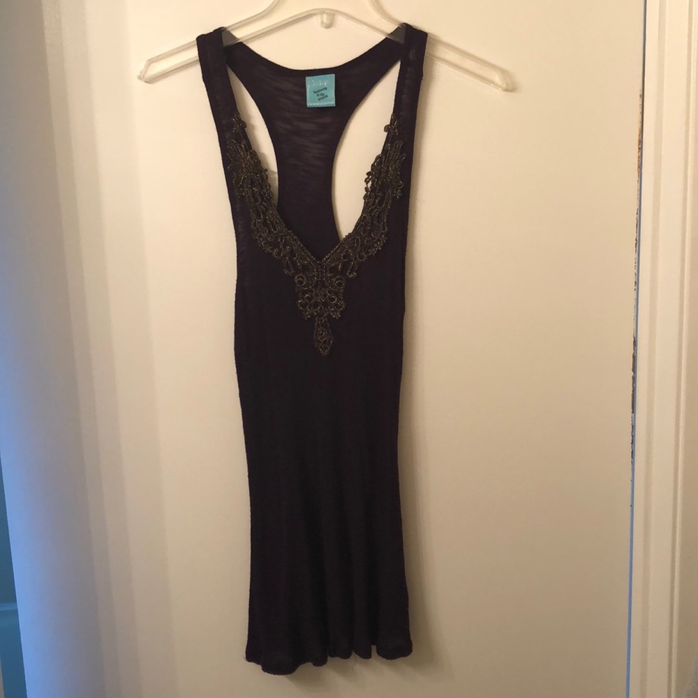 Purple Racerback Tank w/front design